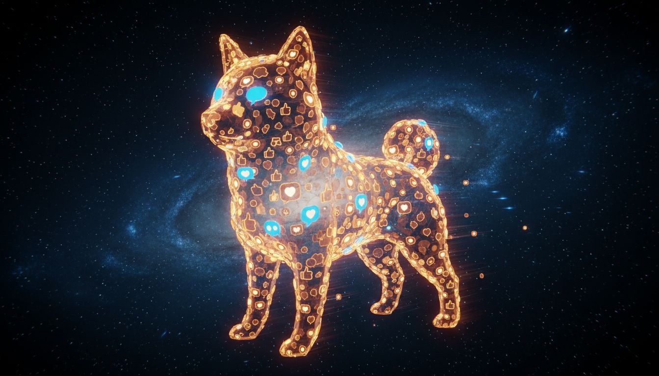 Graph displaying correlation between social media engagement metrics and memecoin market capitalization recovery from December 2024 to early 2025