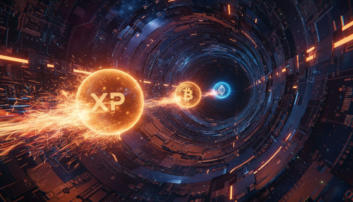 Graph displaying XRP's explosive 25% price increase in the first week of the new year compared to modest gains from Bitcoin and Ethereum